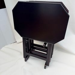 Vi rage Bombay Wood Octagon TV Tray set