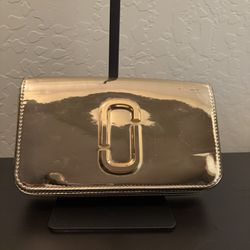 Marc Jacobs Gold The Long Shot Mirrored Clutch