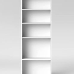 5 Shelf Bookcase White