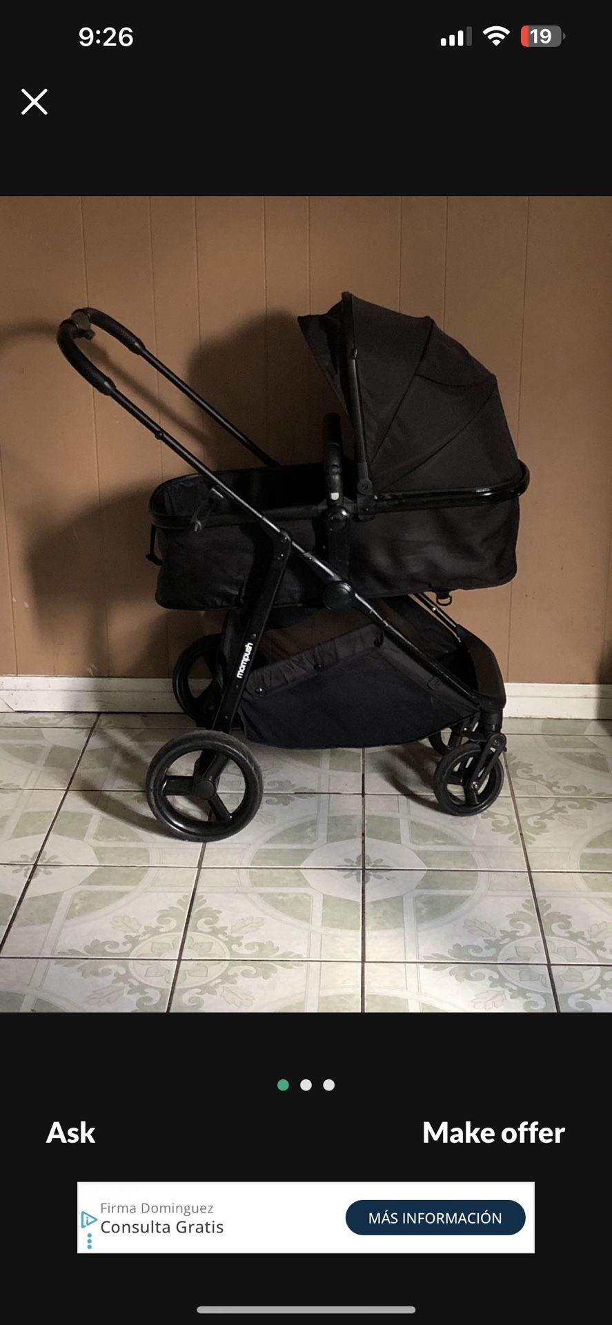 LIKE NEW MOMPUSH STROLLER AND BASSINET 2 IN 1