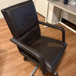 Brown Leather Desk Chair
