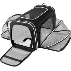 MASKEYON TSA Airline Approved Large Pet Travel Carrier,4 Sides Expandable wit...