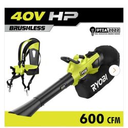 40V HP Brushless 100 MPH 600 CFM Cordless Leaf Blower/Mulcher/Vacuum (Tool Only)

