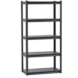 E28-Garage Shelving Units 5-Tier, 32x16x63 Heavy Duty Steel Storage Shelves - 2000lbs Capacity, Adjustable Metal Rack System for Garage, Basement, War