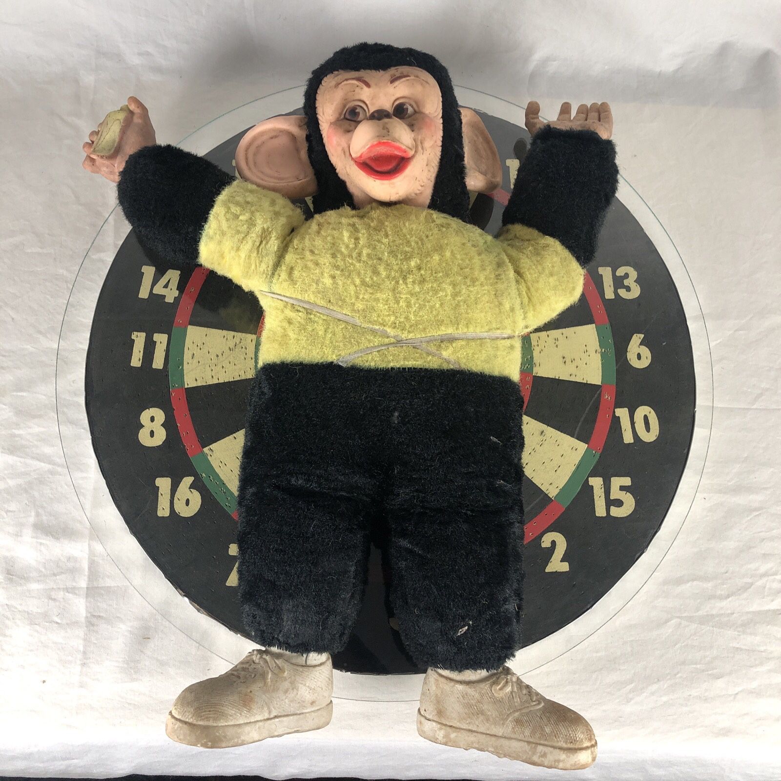 MR. BIM ZIP ZIPPY Rubber Face Plush Toy Monkey w/Banana Howdy Doody Show 1960s