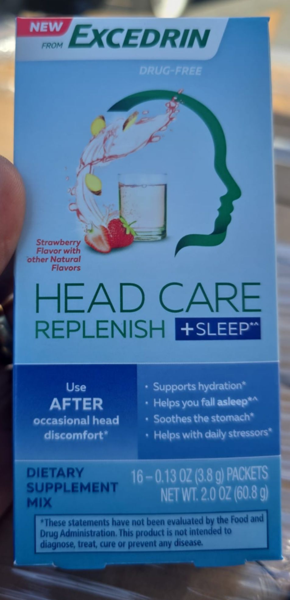 Head Care Replenish + Sleep From Excedrin Dietary Supplement, 16 CT 12 Packs 