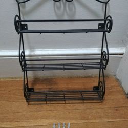 Black Metal Spice Rack 3 Tier Wall Mount Spice Rack Organizer