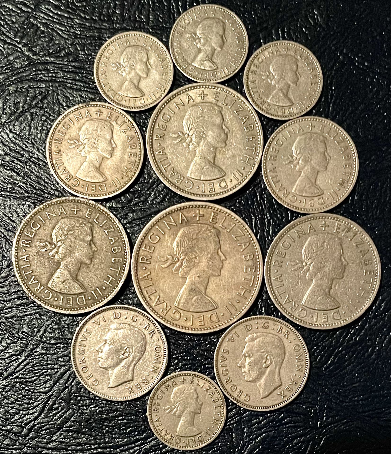 12 Pre-Decimal British Coins