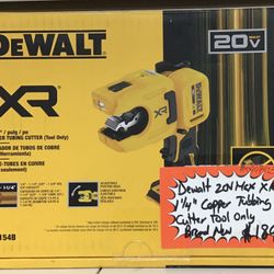 Dewalt 20V Max XR 1 1/4” Copper Tubbing Cutter Tool Only Brand New 
