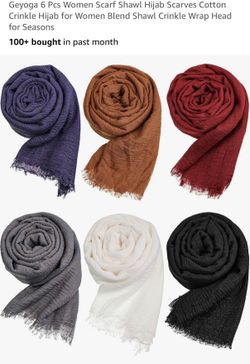 (6) Lightweight Scarves/Headwraps