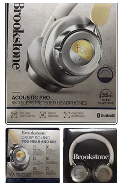 Brookstone Acoustic pro Wireless Metered headphones