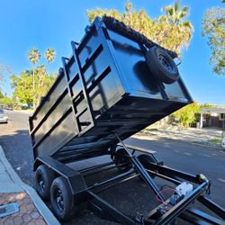 NEW DUMP TRAILERS 12x8x4 ROLLING TARP AND SPARE TIRE 2026 YEAR ELECTRIC BRAKES LIGHTS REMOTE CONTROL TITLE IN HAND READY FOR WORK🙂SE HABLA ESPAÑ...