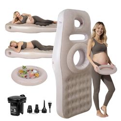 Inflatable Pregnancy Pillow with Belly & Head Hole, Prone Pregnancy Pillow for Stomach Sleepers, Belly Pillow Pregnancy Mattress for Pregnant Women, M