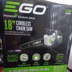 56 Volt Ego 18in Chainsaw Was 5.0 Mp Battery Include