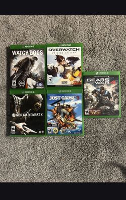 Bundle of 5 Xbox One Games - Watch Dogs, Overwatch, Gears of War 4, Mortal Kombat X + Just Cause 3!