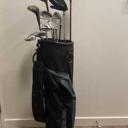 Golf Clubs with Bag and Caddy