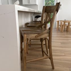 Bistro Distressed Wood Counter Stool