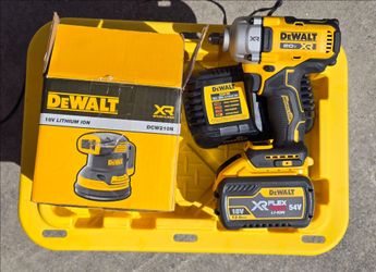 DeWalt Brushless Impact Wrench, 12.0Ah FlexVolt Battery & Brand New Sander Kit