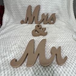 Mrs & Mr Sign.  Wooden Mask Sign 