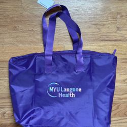 NYU Langone Health Rip Stop Purple Nylon Tote Bag - NWT