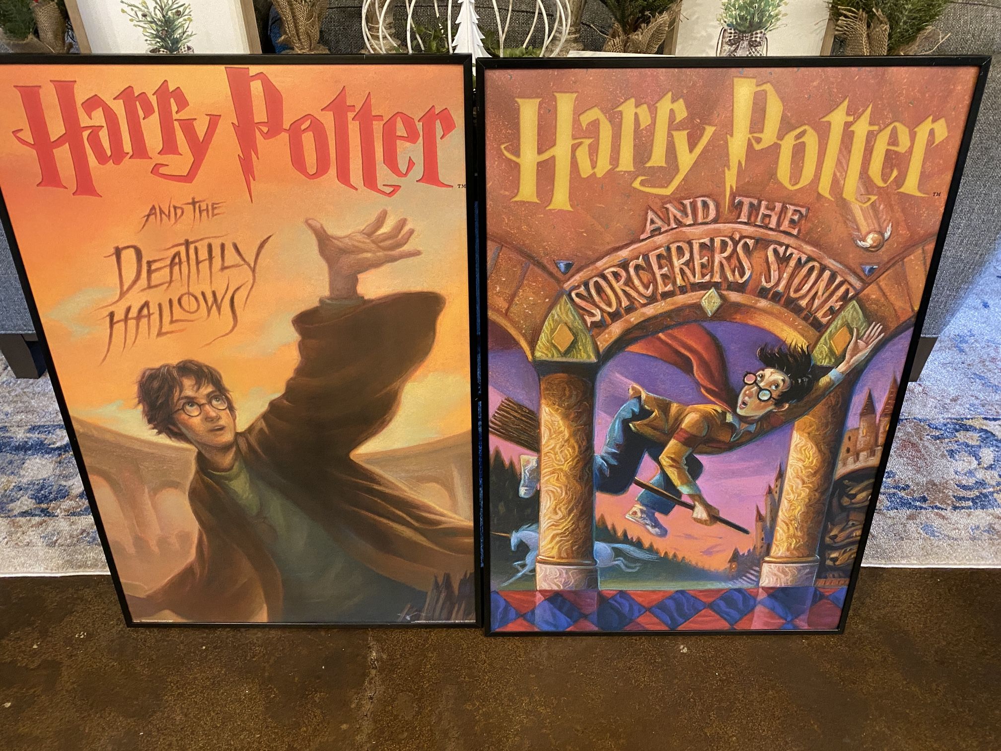 2 Harry Potter Posters N Frames 24.25”wide by 36.25”tall