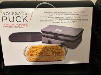 3.6 Qt Glass Baking Dish with Lid – Oven Safe Casserole Pan (New in Box)
