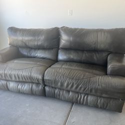 FREE DELIVERY- Gray Brown Leather Couch