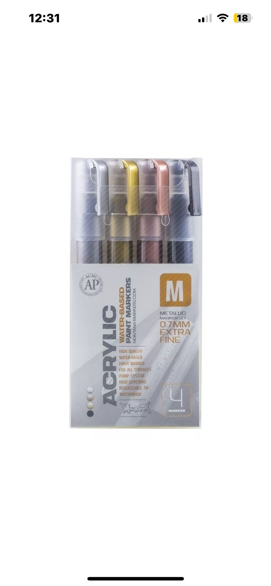 Montana Paint Marker Metallic 4 Pack - 2mm