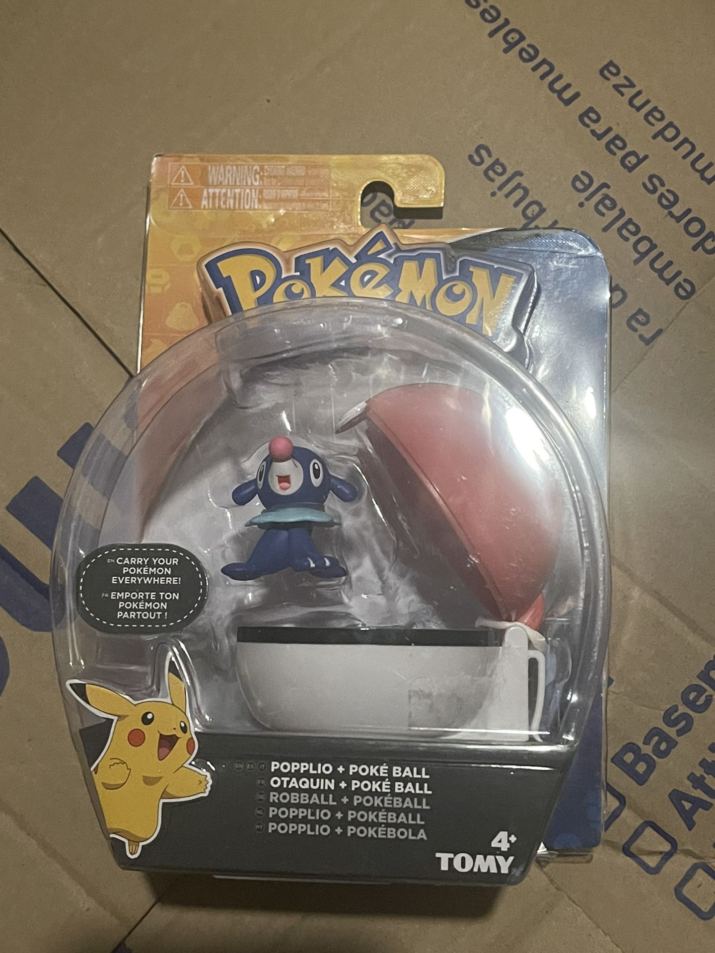 Pokemon Clip n Carry Pokeball Popplio & Poke Ball Figure Set New