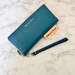 Michael Kors Teal Leather Wallet 