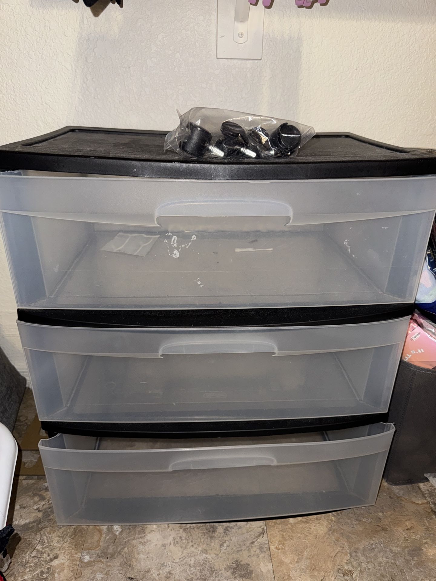 Plastic 3 Drawer Storage With Wheels