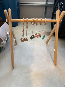 wooden baby play gym