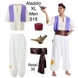 Aladdin Men Costume Arabian Arabic Halloween