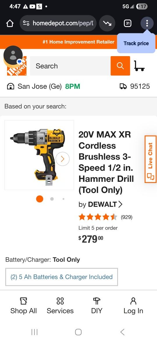 Dewalt Hammer Drill Tool Only