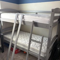 Twin Bunk Bed With Twin Mattresses