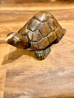 Hand-Carved Wooden Turtle Figurine