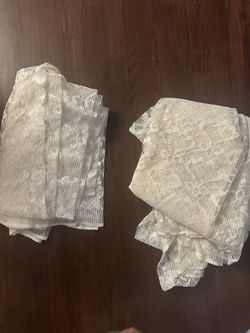 2 Beautiful White Lace Panels