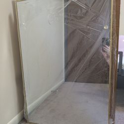 New Large Gold Metal Framed Mirror