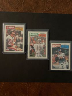 1987 Topps Football #31 John Elway, #112 Joe Montana, #233 Dan Marino