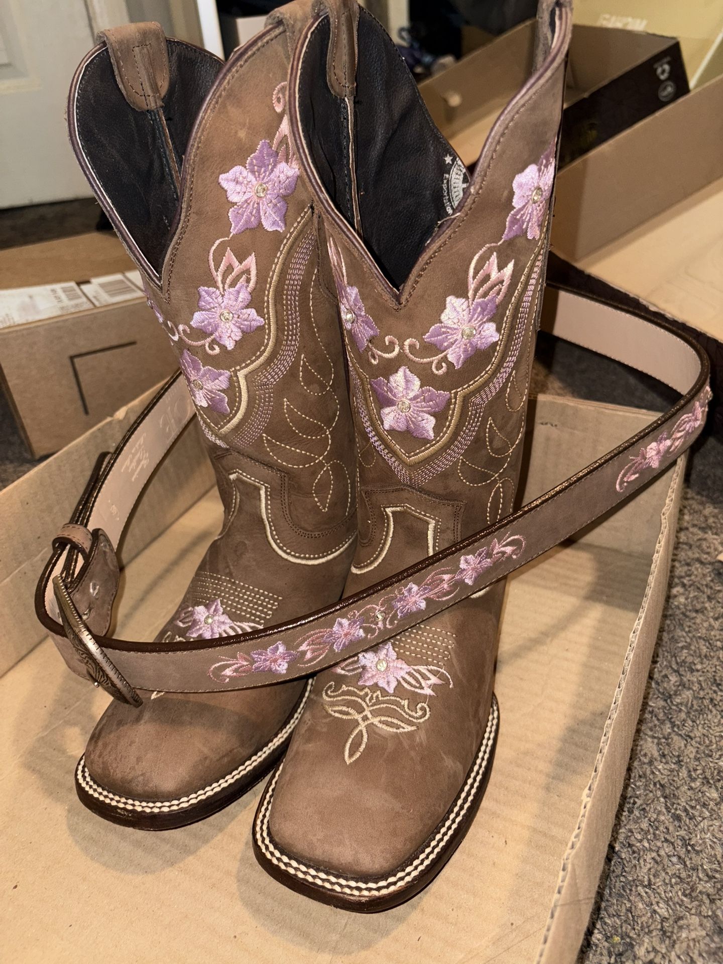 Botas Vaqueras Con Cinto