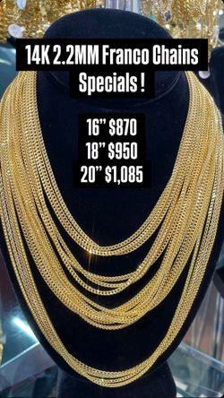 14K  2.2MM Franco Chain Yellow Gold  