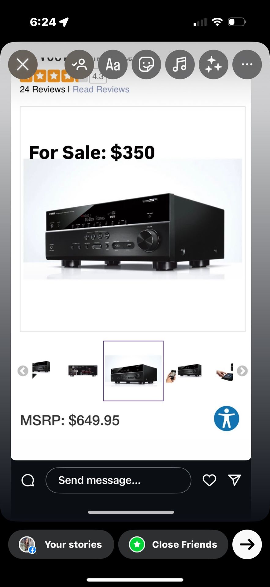 Yamaha 7.2 Channel AV Receiver RX V-681