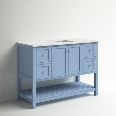 Three Posts Fossum 48 Single Bathroom Vanity Set Wood in Blue