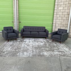 *Free Delivery* Gray Modern Living Spaces Couch Sofa Chair Set