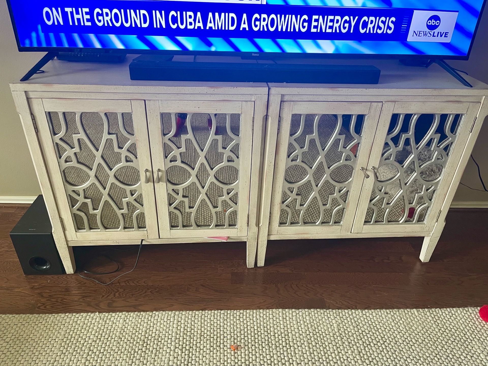 Console for 75 inch tv or seperate into two bed stands