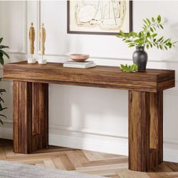 Farmhouse Console Table, 63-Inch Long rustic brown $110