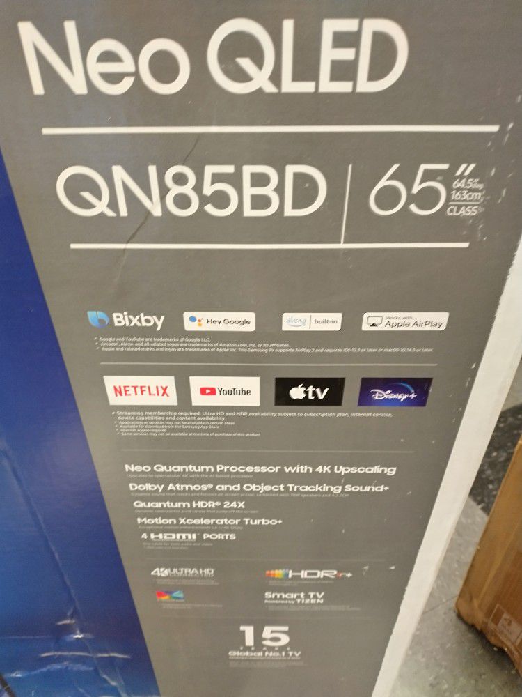 SAMSUNG 65" INCH NEO QLED 4K SMART TV Q85BD ACCESSORIES INCLUDED 