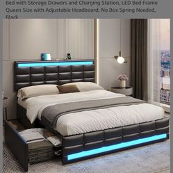 Black Queen bed frame 