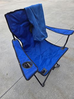 One folding camping chair.