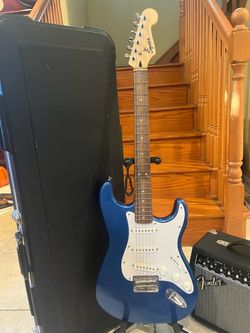 Squier FSR Stratocaster (Mint) w/ Hardshell Case, Fender Amp